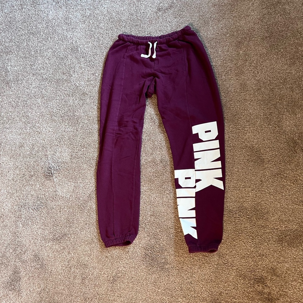 PINK Victoria's Secret Red and White Track Pants Joggers